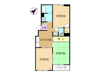 メゾンアスカ(3DK/2階)の間取り写真