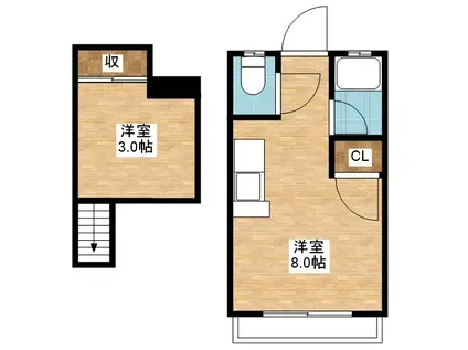 ベルビュー西琴平(ワンルーム/1階)の間取り写真