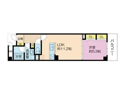 アーク緑橋(1LDK/6階)の間取り写真