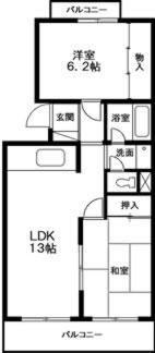 フォルク北千里K棟(2LDK/3階)の間取り写真