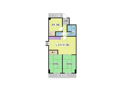 YOSHIDA BILD(3LDK/4階)の間取り写真