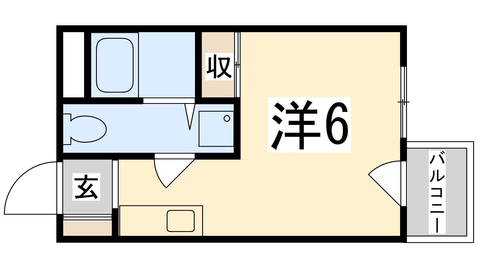 城北興和マンション(ワンルーム/3階)の間取り写真