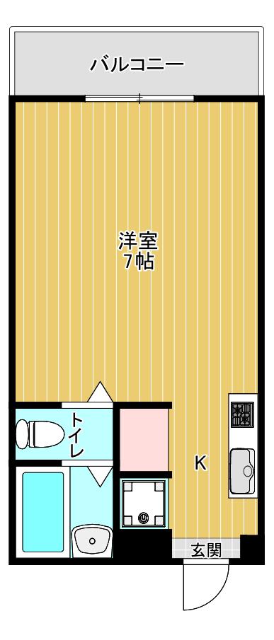 プレジール有瀬(1K/3階)の間取り写真