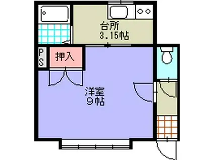 アップルU(1K/1階)の間取り写真