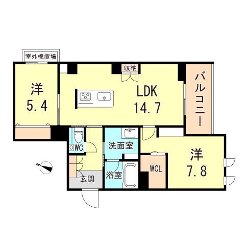 シークリサンス住吉(2LDK/3階)の間取り写真