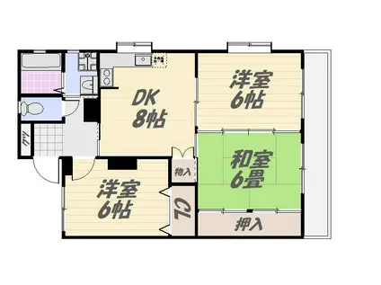 サンシャイン末廣II(3DK/2階)の間取り写真