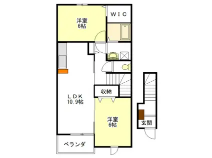 グレイスコートI・III(2LDK/2階)の間取り写真