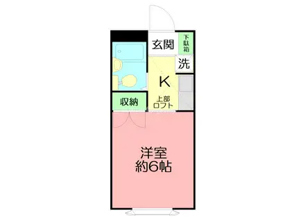 ジュネパレス厚木第5(1K/1階)の間取り写真