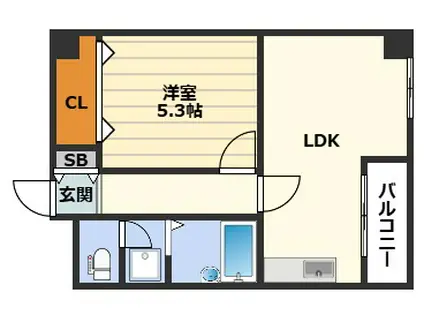 グレースピア天満(1LDK/4階)の間取り写真