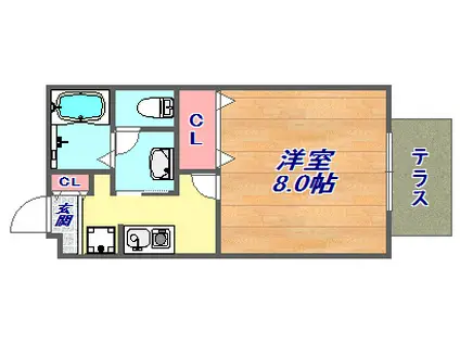 セジュール赤坂(1K/1階)の間取り写真