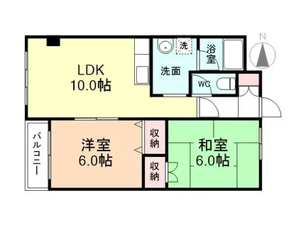 パナメゾンI(2LDK/3階)の間取り写真