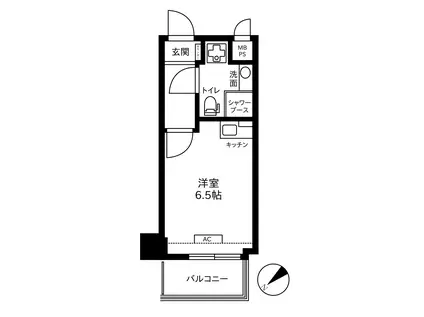 ライオンズマンション拝島第2(ワンルーム/1階)の間取り写真