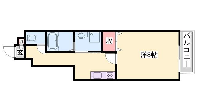CLARUS GLANZ(1K/1階)の間取り写真
