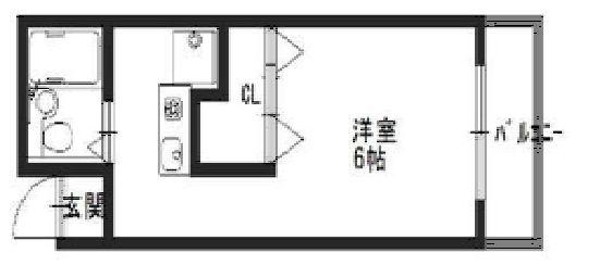シャトレー西小路(1K/5階)の間取り写真