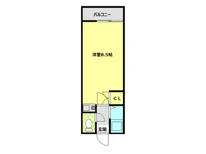 JSハイツ(ワンルーム/1階)の間取り写真