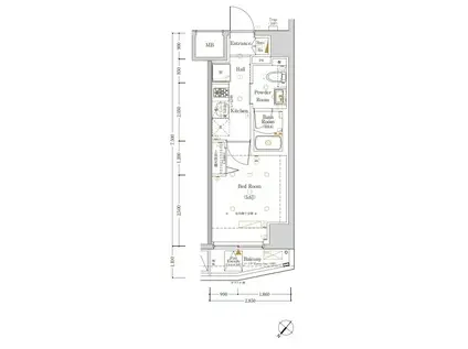 ログ横浜駅東(1K/5階)の間取り写真