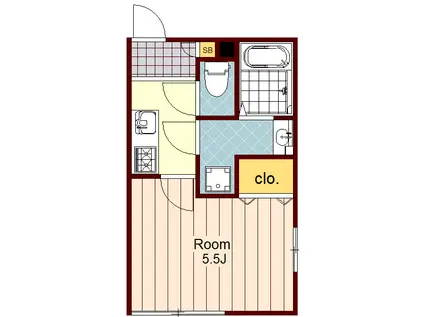 アンクレール石神井台(1K/1階)の間取り写真
