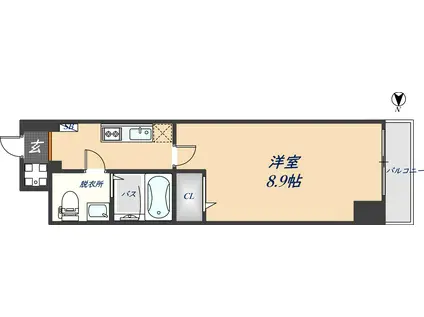 SKY YAO(1K/1階)の間取り写真