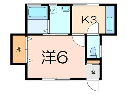 ハイムコヤマ(1K/1階)の間取り写真