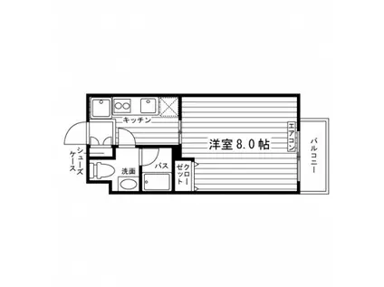 セダンポート(1K/4階)の間取り写真