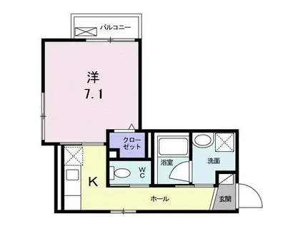 ラフェリオII(1K/2階)の間取り写真