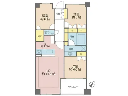 インプレスト早稲田壱番館(3LDK/5階)の間取り写真