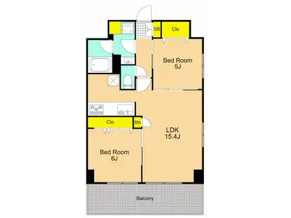 IRIS南大井(2LDK/3階)の間取り写真