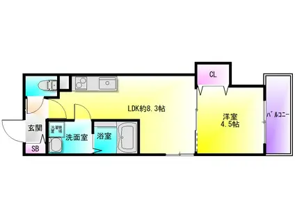 D PORTA CLAIR(1LDK/1階)の間取り写真