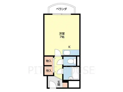 メゾン十番丁(1K/4階)の間取り写真