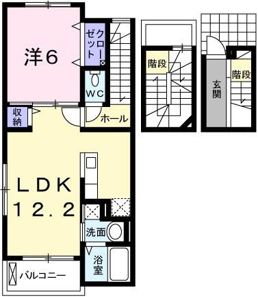 K&YIII(1LDK/3階)の間取り写真