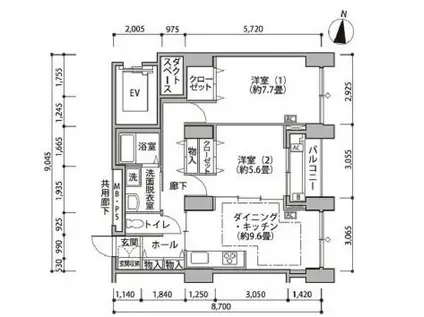 東雲キャナルコートCODAN14号棟(2DK/4階)の間取り写真