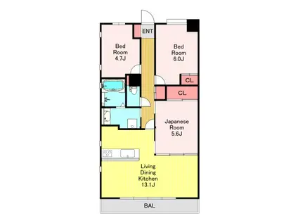 NEKS KAWAGUCHI(3LDK/3階)の間取り写真