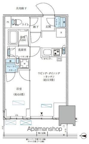 パークアクシス西大島コンフォートスクエア(1LDK/11階)の間取り写真
