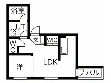 ARIE則武(1LDK/2階)の間取り写真