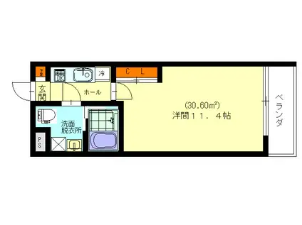 グランコスモ御所(1K/1階)の間取り写真