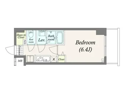 THE PASEO新小岩II(1K/7階)の間取り写真