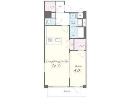 モンテルーチェ(1LDK/5階)の間取り写真