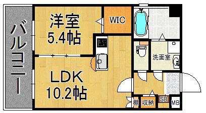 ヴェル・フルール(1LDK/5階)の間取り写真