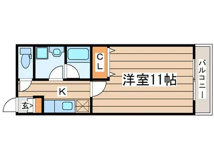 レジデンツS・S(1K/1階)の間取り写真