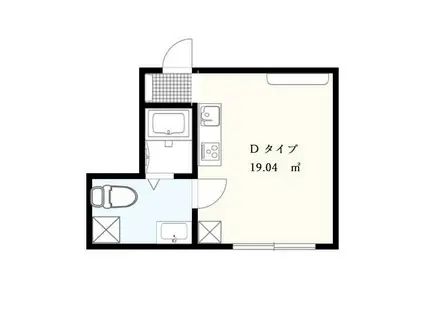 プラティーク代沢(ワンルーム/5階)の間取り写真