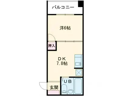 ルミウス黄金(1DK/4階)の間取り写真