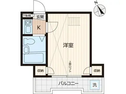 エイコウハイツA(1K/2階)の間取り写真