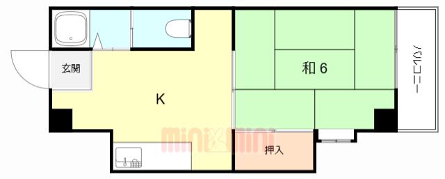 コーポ冨士(1K/1階)の間取り写真