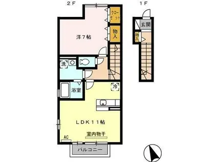DGRANCE南塚(1LDK/2階)の間取り写真