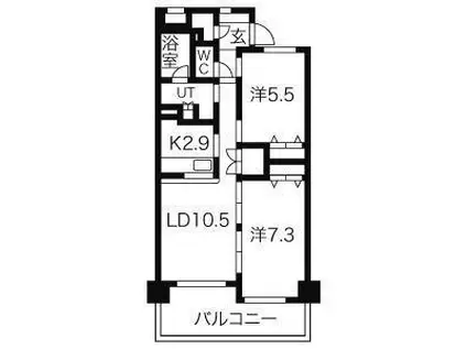 エコヴィレッジ志木(2LDK/2階)の間取り写真