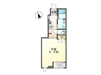 BELLE PRUNELLE(1K/1階)の間取り写真