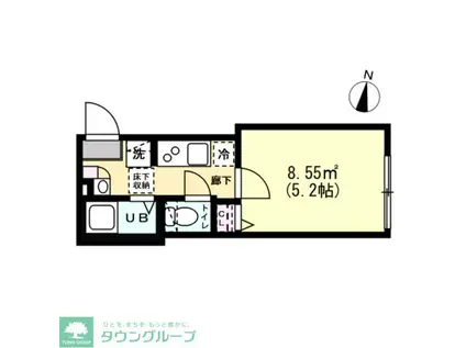 グランクオール西新井(1K/1階)の間取り写真