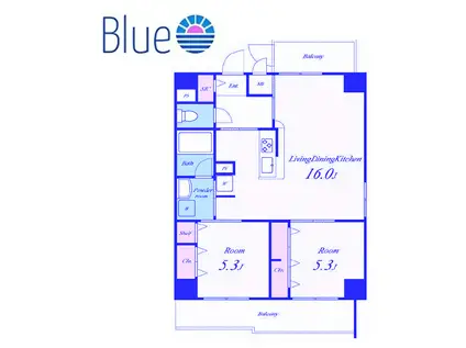 LESPEADEZA湘南(2LDK/9階)の間取り写真