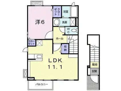 サンフォレスト(1LDK/2階)の間取り写真