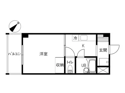 第二すみれコーポ(1K/2階)の間取り写真